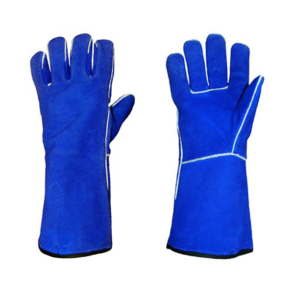 blue long leather fire and heat Resistant safety glove Featured Image