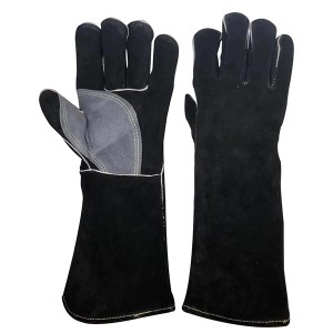 Fire Resistant Long Leather Gloves Fireplace Safety Gloves