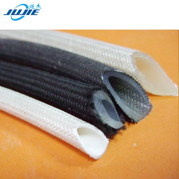extruded silicone rubber and fiberglass braid material silicone fiberglass tube