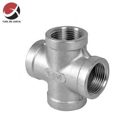 Bsp/NPT Thread Female Equal Malleable Sanitary Cross Reducing SS304 316 Stainless Steel 4-Way Straight Cross Pipe Fitting, Plumbing/Bathroom/Toilet/Sink Fitting