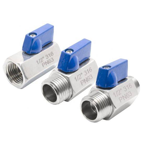 3/8" Inch Reduced Port Stainless Steel Female and Male Thread Mini Ball Valve