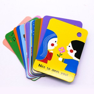 Custom Kids Educational Flash Cards With Pp Ring