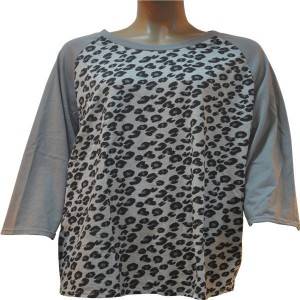 Custom Personalized Design Women Apparel Drop Shoulder Oversized Tee Leopard grain Printing  T Shirt