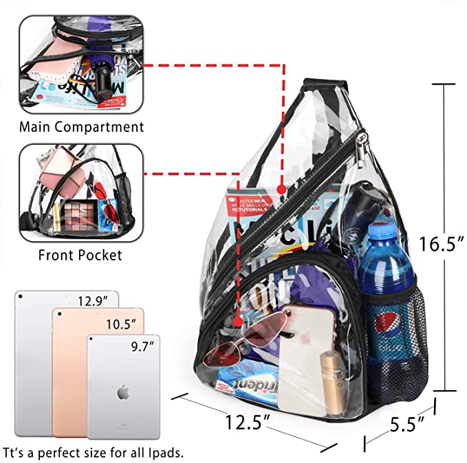 Fashion Clear Sling Bag Backpack