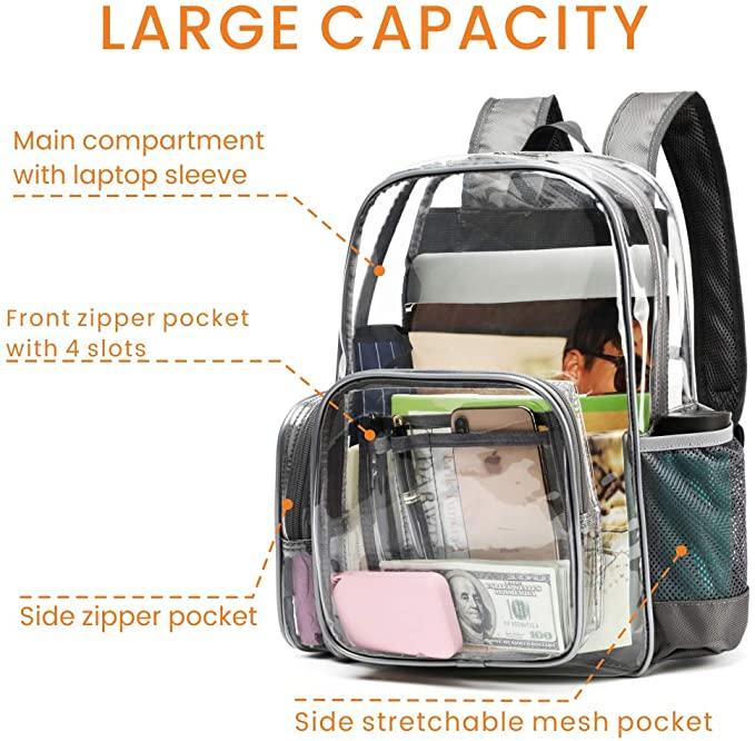 Clear PVC Backpack Stadium Approved