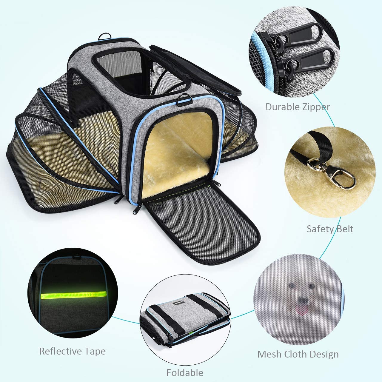 Expandable Soft-Sided Dog Carrier