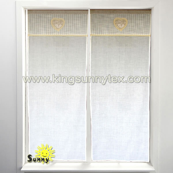 OEM/ODM Factory Glazed Cotton Curtain Fabric - Latest Curtain With Heart Design Lace Border – Kingsun