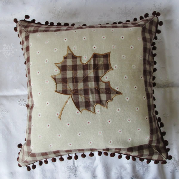 Professional Design Leather Pillow Cover - Custom Maple Leaf Embroidered Cushion For Chair – Kingsun
