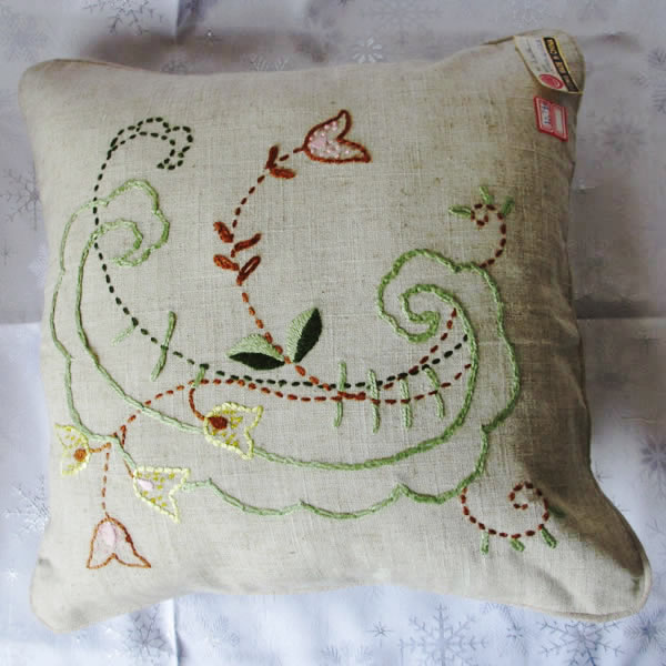 OEM Supply Embroidered Silk Brocade Cushion Cover - Wholesale Linen Hand Embroidery Cushion Cover – Kingsun