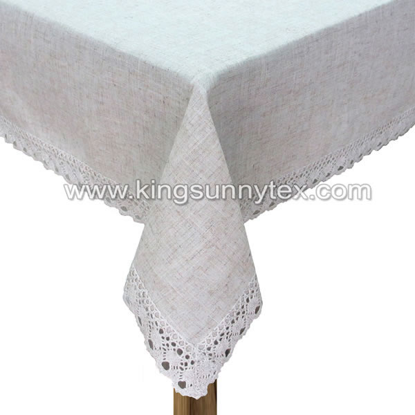 Plain Square Table Cloth With Lace