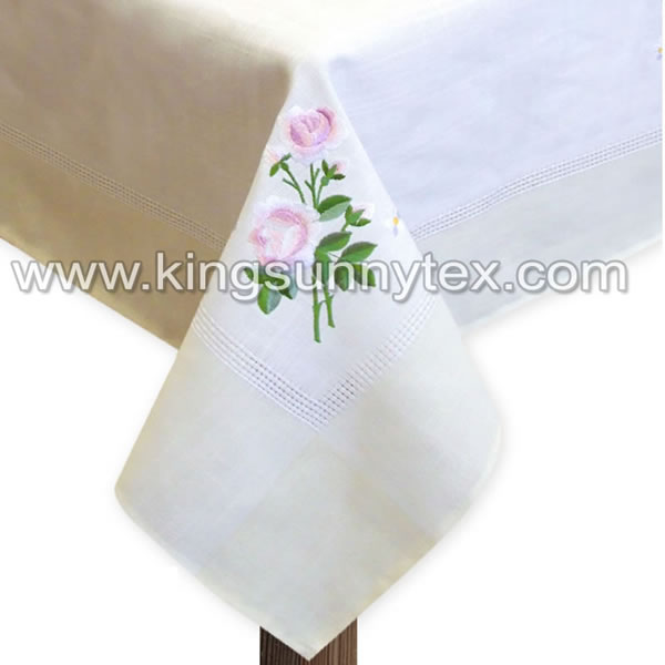 Fast delivery Decorative Pattern Of Bed Runners - Beautiful Embroidered Flower Design Table Cloth – Kingsun