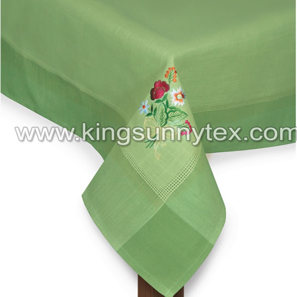 Green Flower Table Cloth For Outdoor Goods