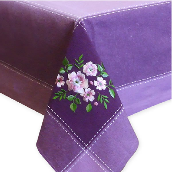 Table Cloth With Beautiful Flowers For Easter
