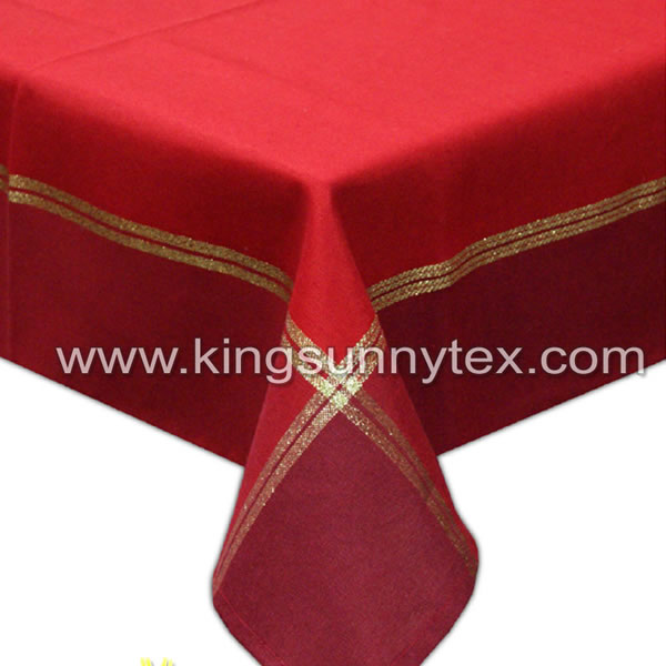 Red Fabric Gold Lurex Thread Fabric For Christmas