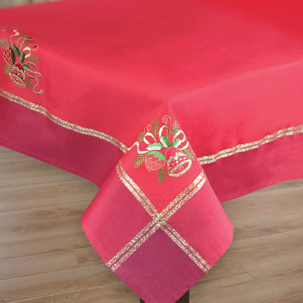 Beautiful Pinecone Design Table Cloth Christmas