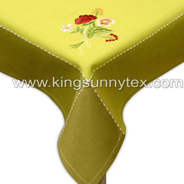 Easter Tablecloth With Flower Embroidery For Wholesale