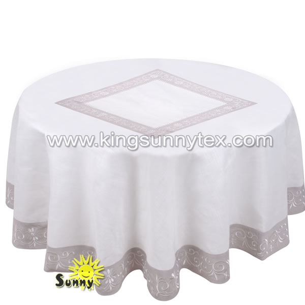 Custom Table Cloth Trade Show With Hem-Stitching And Embrodiery