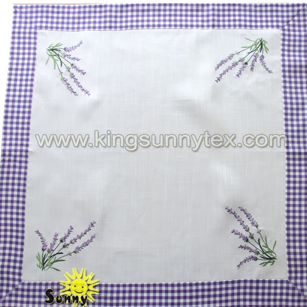 Embroidery Purple Table Cloth