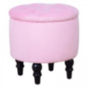 Plush soft storage pouf pink ottoman with lip