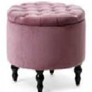 luxury pink tufted storage box kids chair storage box with lid