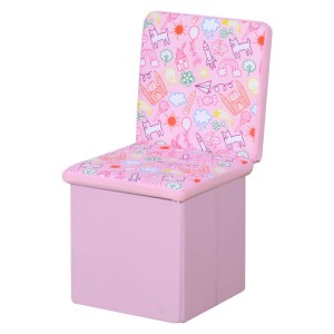 Foldable toddler chair kids ottoman storage box