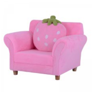 Pink kids strawberry sofa children armchair with pillow