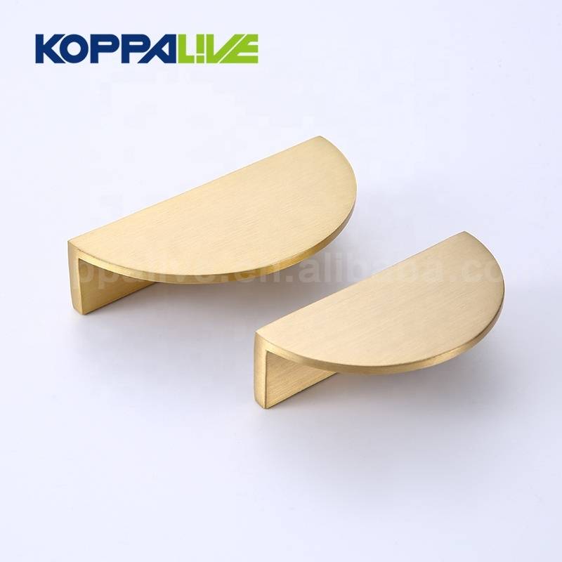Half Moon Brass Furniture Kitchen Cabinet Handle And Knobs for Bedroom Luxury Copper Drawer Pulls