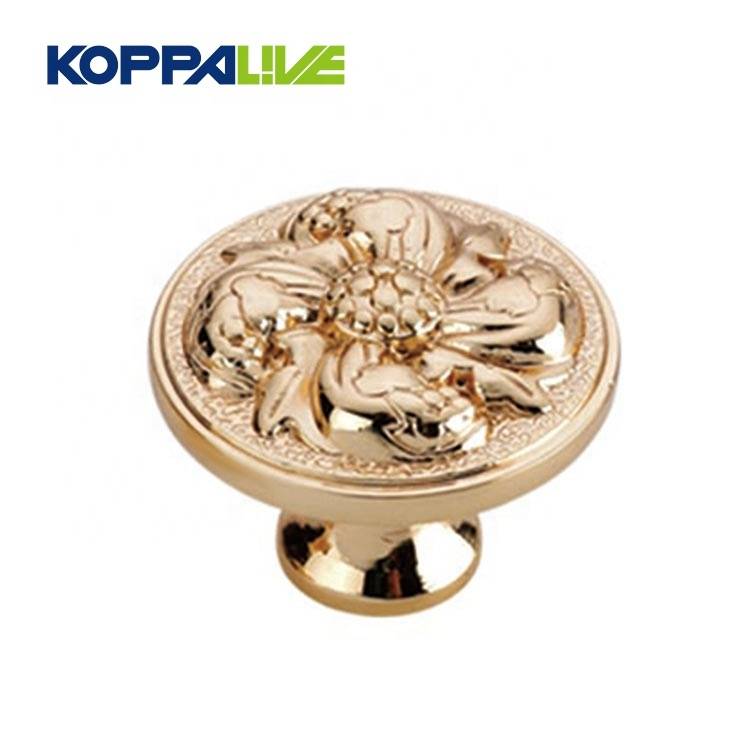KOPPALIVE Pure Copper Round Hardware Furniture Kitchen Cabinet Drawer Single Hole Brass Mushroom Knob