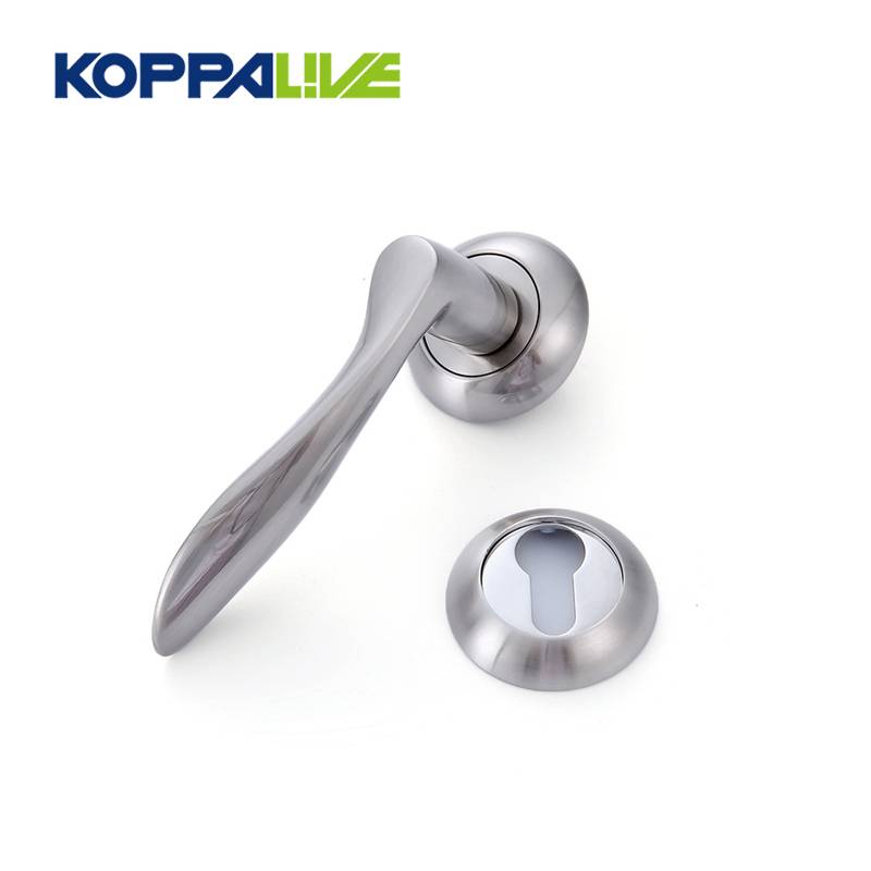 KOPPALIVE Hot sale zinc alloy brushed exterior door lever handle for security door