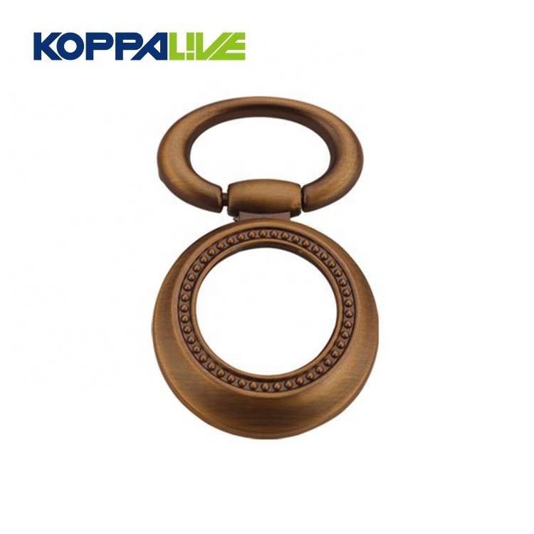 Modern furniture hardware decoration drop ring chrome zinc alloy dressing table door knocker pulls handle