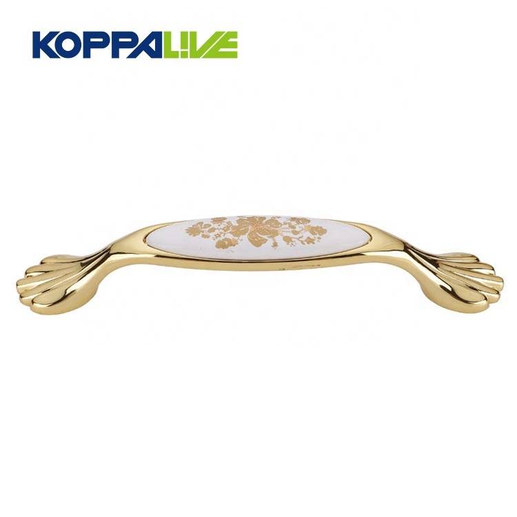 KOPPALIVE custom europe zinc alloy luxury golden bedroom cupboard furniture cabinet drawer pulls handle