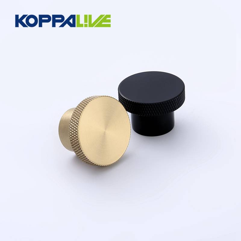 Hot Sale Pure Brass Furniture Knurling Round Gold Knobs for Bedroom Kitchen Hardware Knurled Knob