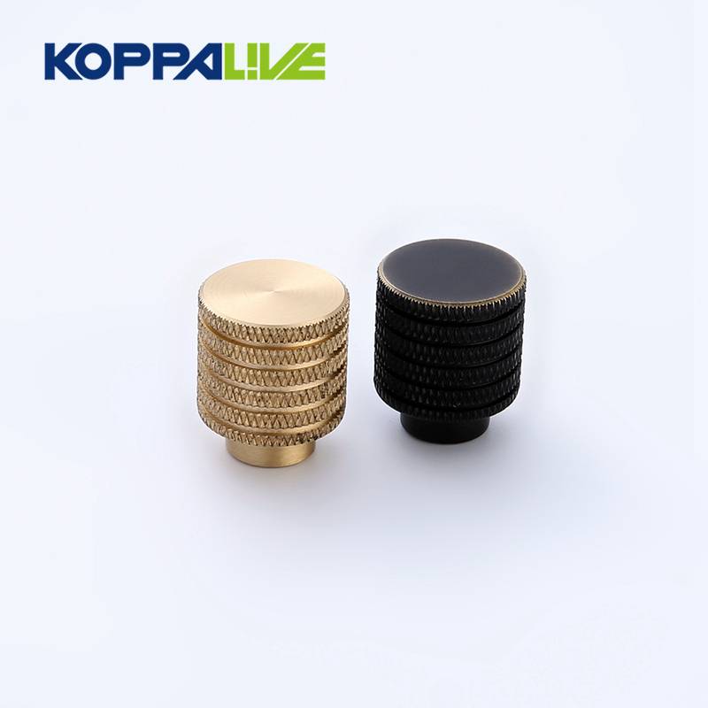 KOPPALIVE Unique hardware cupboard furniture designer solid brass copper cabinet knurled handle knob