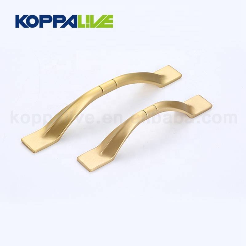 China supplier copper bedroom hardware furniture accessory golden brass cabinet pull handle