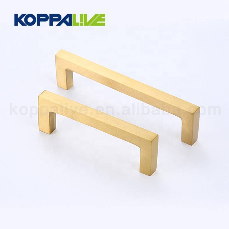 Luxury bedroom furniture hardware accessories delicate square golden drawer handle