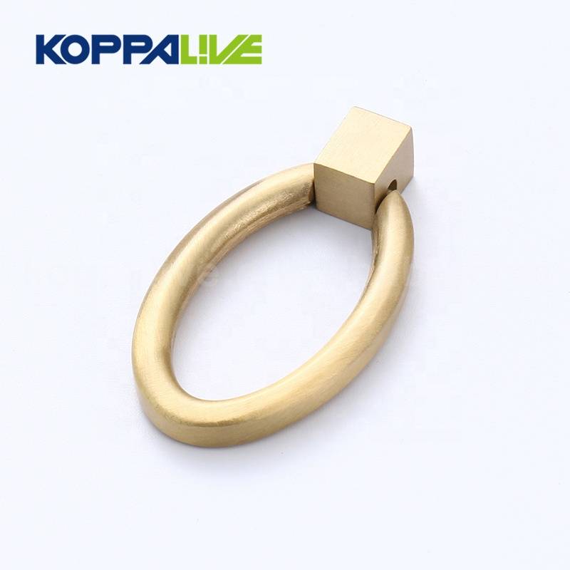 Simple Design Modern Single Hole Ring Brass Hardware Furniture Drawer Cabinet Door Knocker Pulls Handles