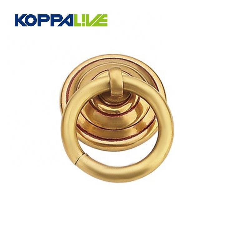Simple modern decorative brass drop ring furniture hardware cabinet chest door knocker pull handle for kitchen