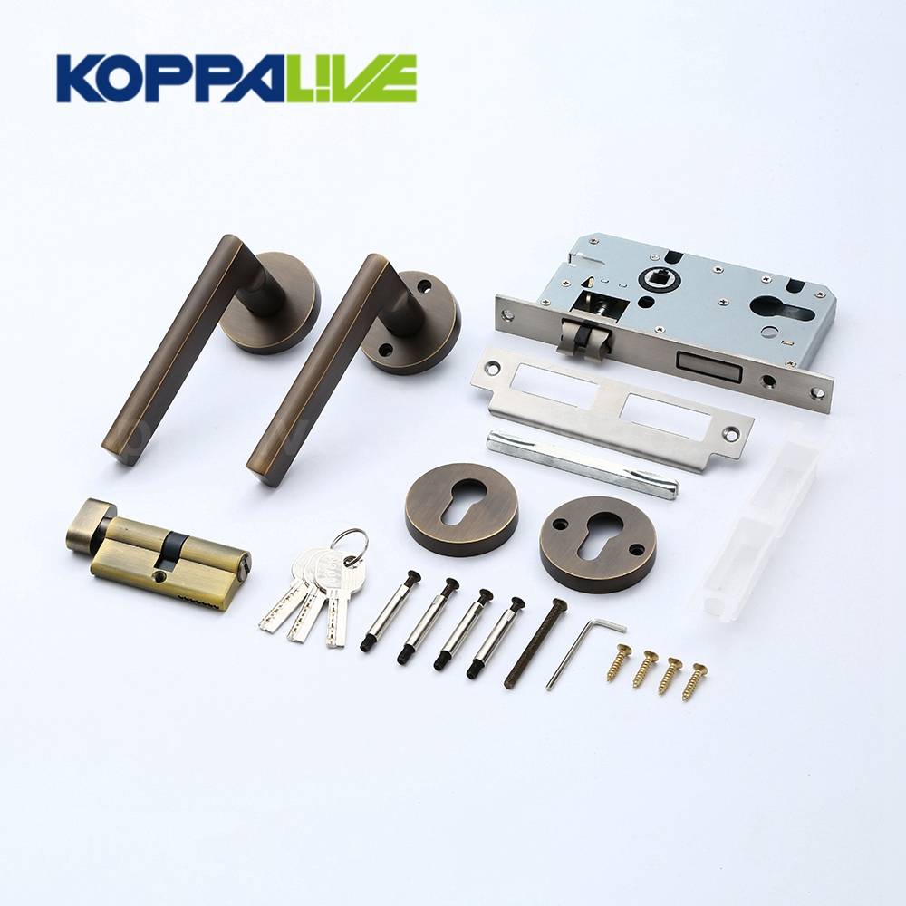 KOPPALIVE Custom Home Furniture Brass Lever Door Pull Handle Mortise Interior Lock Cylinder Lock Body