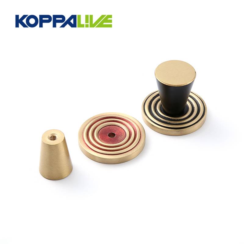 Toy quality furniture bedroom hardware pull cabinet brass gold solid knob