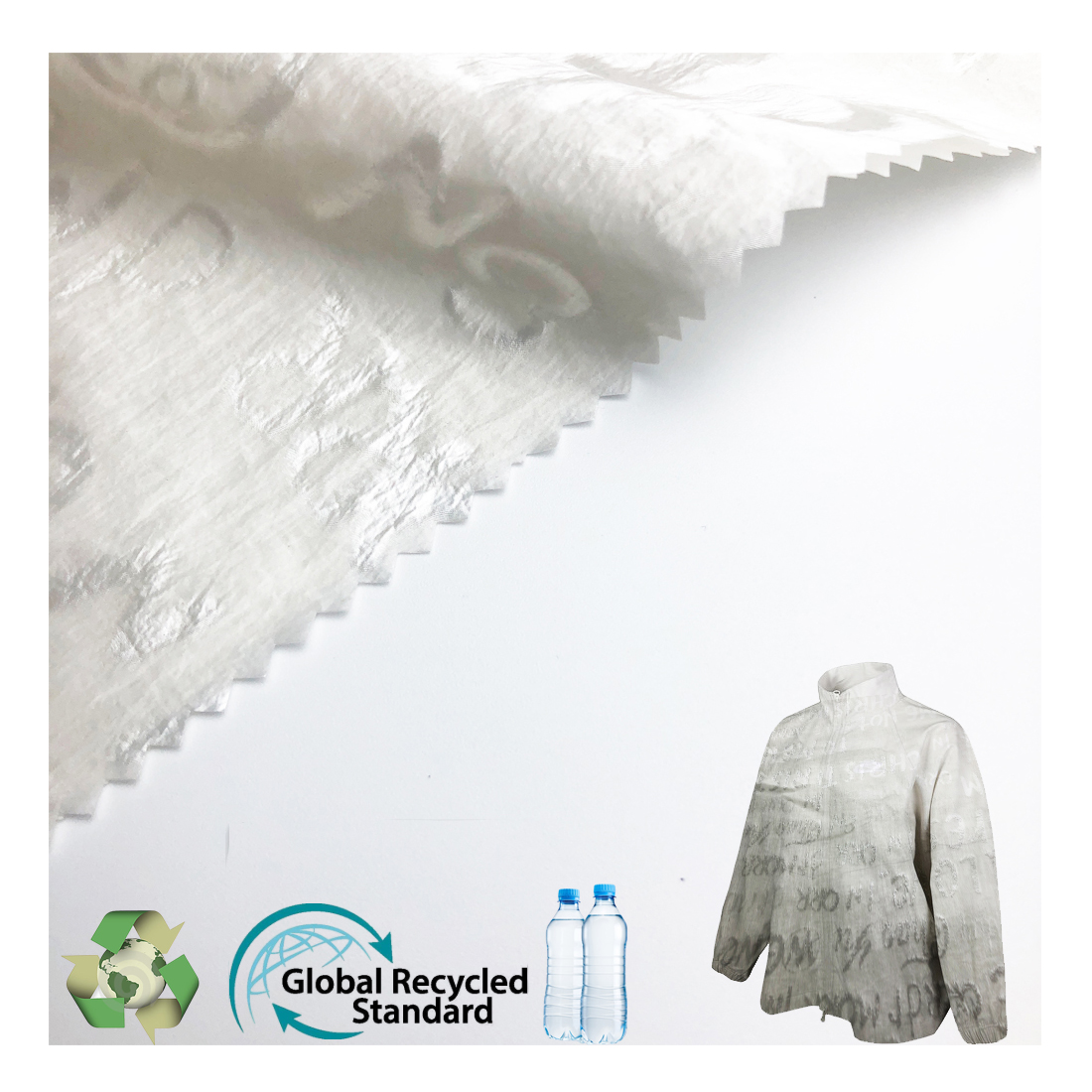 100%  Crinkle Fabric Use for Waterproof Down Jacket Fabric KWS20-1038 Featured Image