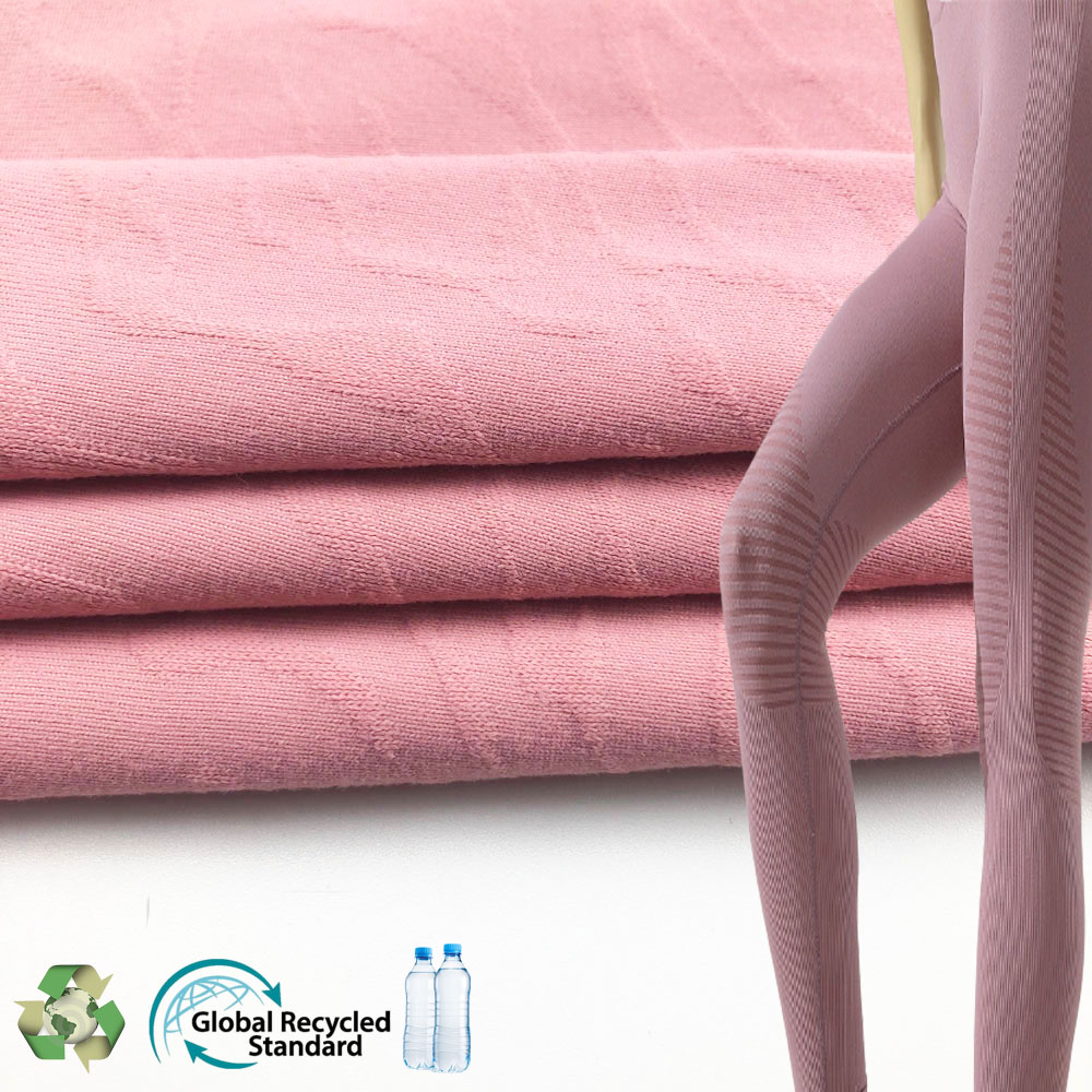 RPET Sweat 87%polyamide 13%spandex Lycra Cotton Feeling Jacquard Custom 4 Way Stretch Printed Recycled Legging Fabric