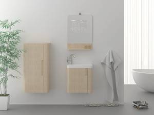 Environmentally Friendly Wall Mounted Washbasin with PlyWood Cabinet Bathroom Vanity-1604060