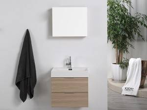 Double drawer wall mounted melamine bathroom cabinet-1703060