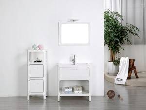 Free standing solid wood bathroom furniture good quality