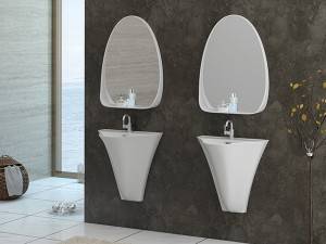 Fashion Polymarble wash basin sanitary ware wall hung Arcylic basin