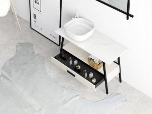 Free standing stainless steel construction melamine bathroom vanity