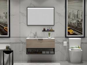 Wall mounted 1drawer melamine  bathroom vanity-2021090