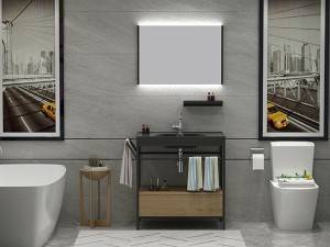 Free standing stainless steel frame  melamine  bathroom vanity-2029090