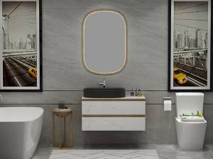 Wall mounted rock plate  melamine  bathroom vanity-2045090