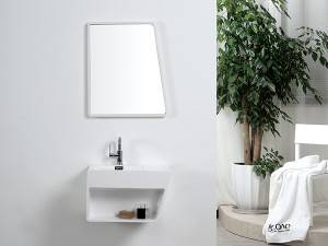 Modern Sanitary ware Artificial stone resin wash basin wall mounted basin sink with storage